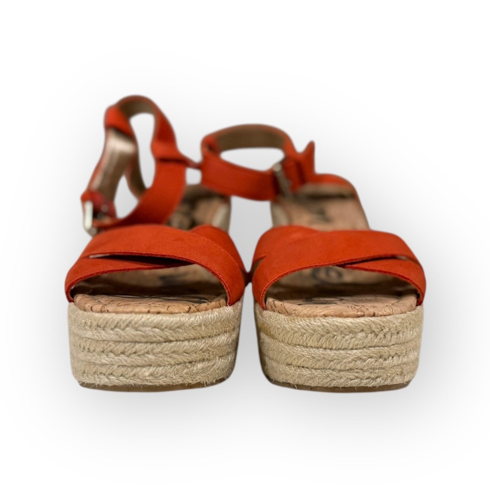 Sam Edelman Women’s Destin Orange Espadrille Wedge Strappy Sandals Size 9​ - Picture 5 of 8